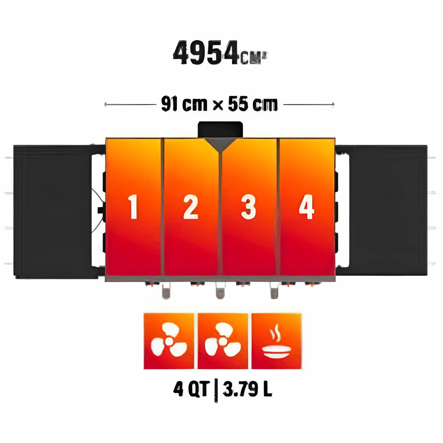 Blackstone Original 36'' Piastra 4 fuochi a gas con friggitrici ad aria - Image 5