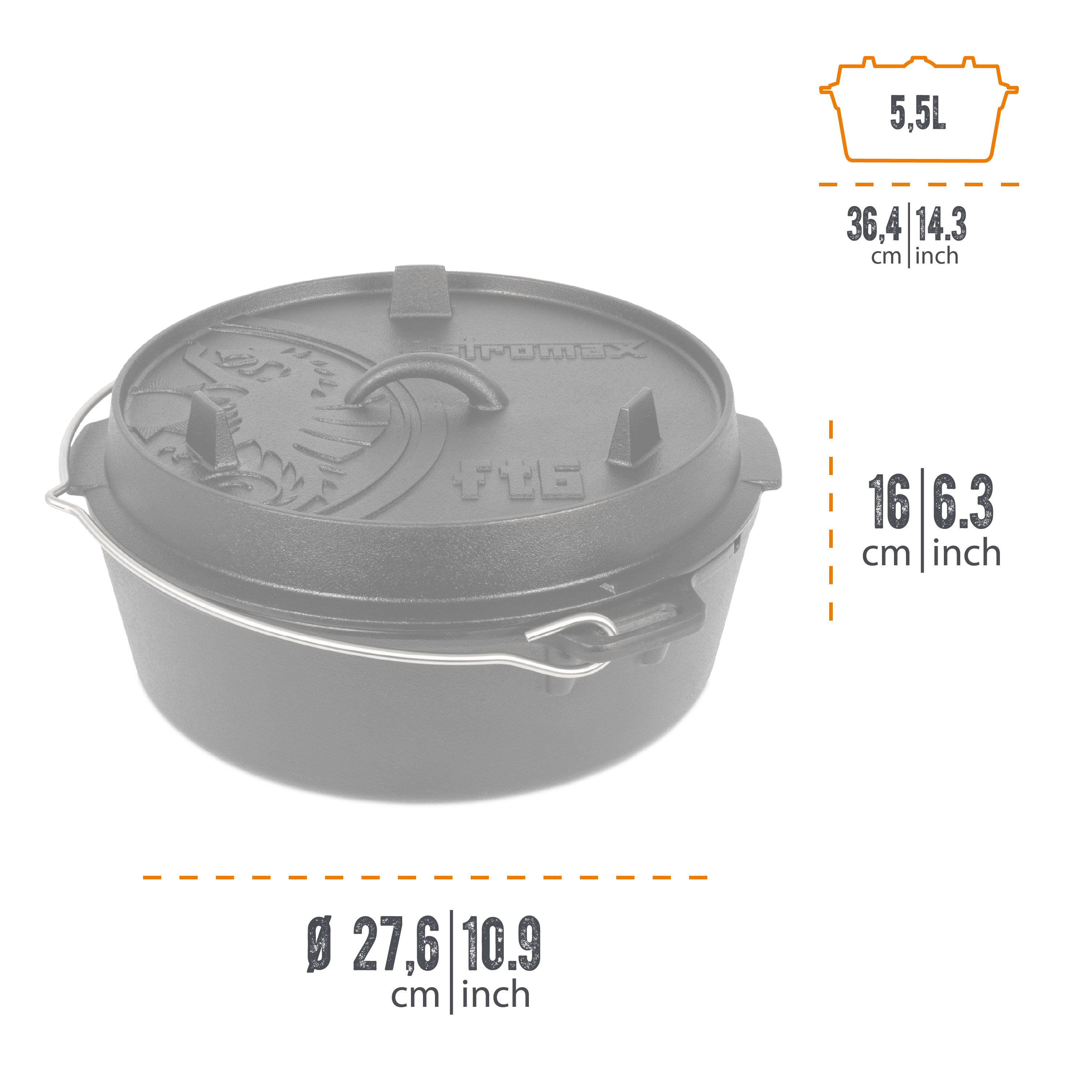 Petromax - Dutch oven FT6-T Base Piatta - Image 5
