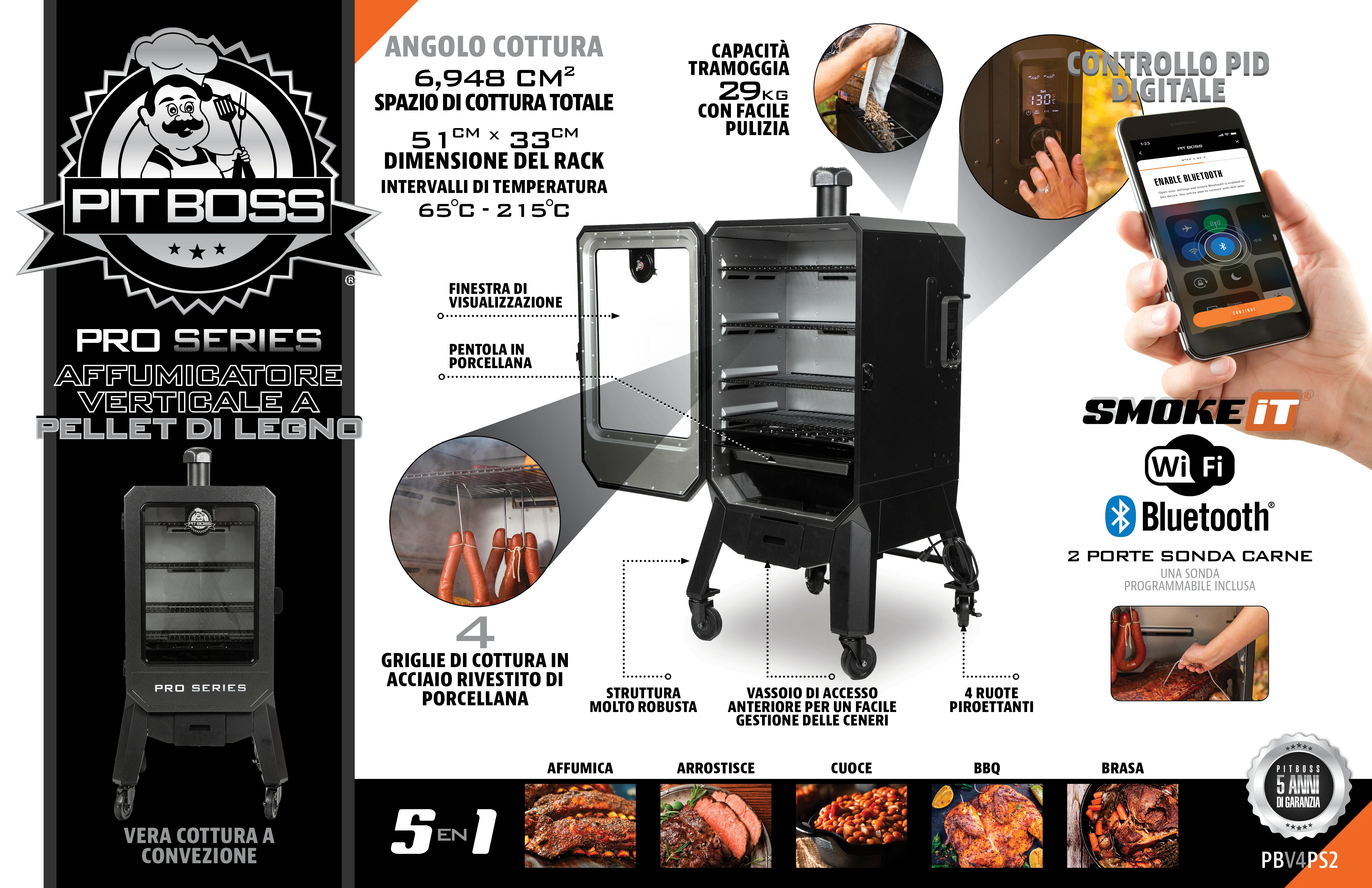 Pit Boss PRO Series V4P Vertical Smoker - Barbecue a Pellet - Image 4